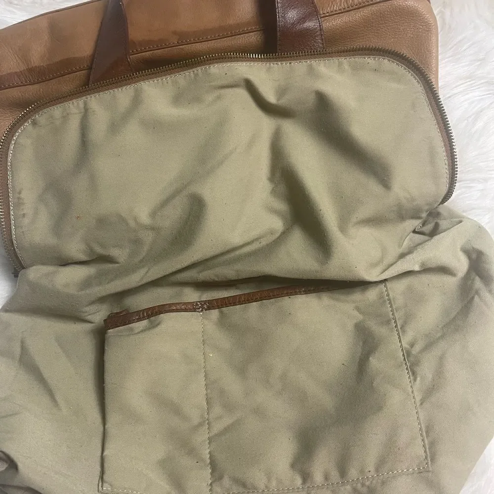 Cynthia Rowley leather tan & Brown Medium satchel .